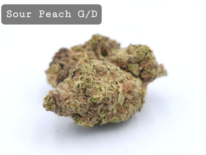 Greendoor Sour Peach, The Dope Warehouse, Cannabis, THC, Bud, Weed