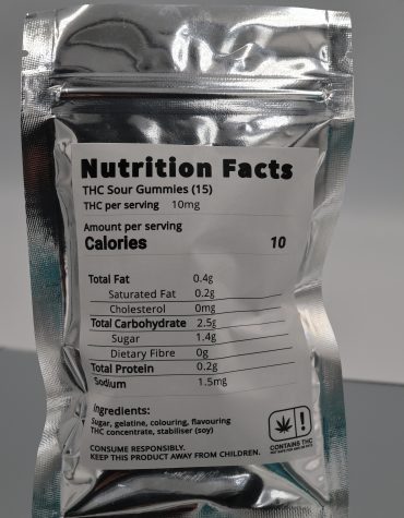 THC Sour Gummies Nutrition_Cannabis Edibles_THC Sweets_Weed Gummies_THC Sweets_The Dope Warehouse