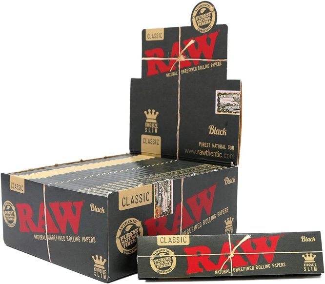 RAW Black King Size Rolling Papers (Box)_The Dope Warehouse